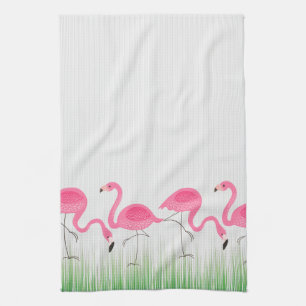 Illustratie van Cute Pink Flamingos Theedoek