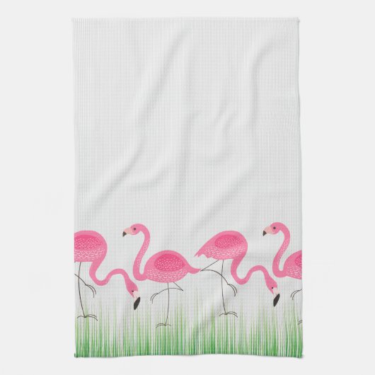 Illustratie van Cute Pink Flamingos Theedoek (Verticaal)