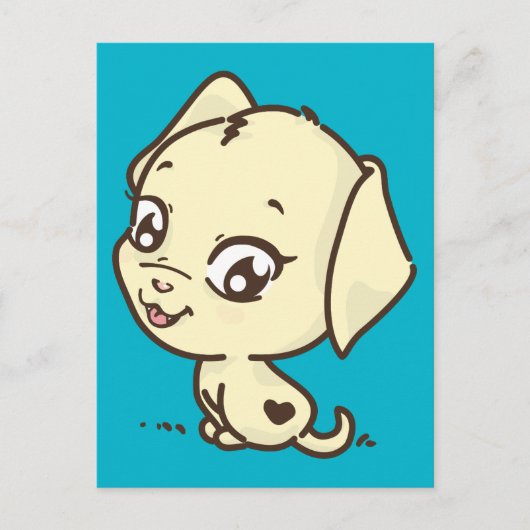 Illustratie van Cute Puppy Briefkaart (Voorkant)