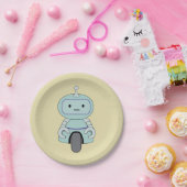 Illustratie van Cute Retro Robot Papieren Bordje (Feest)