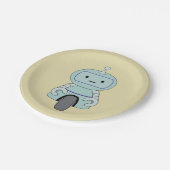 Illustratie van Cute Retro Robot Papieren Bordje (Gekanteld)