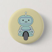 Illustratie van Cute Retro Robot Ronde Button 5,7 Cm (Voorkant)