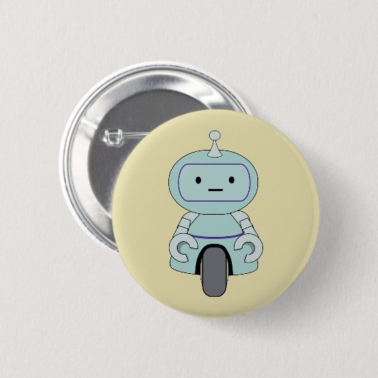 Illustratie van Cute Retro Robot Ronde Button 5,7 Cm (Voorkant /achterkant)
