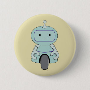 Illustratie van Cute Retro Robot Ronde Button 5,7 Cm