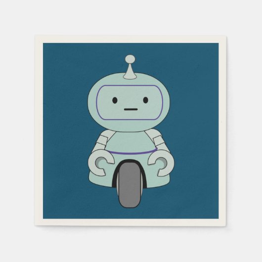 Illustratie van Cute Retro Robot Servetten (Voorkant)