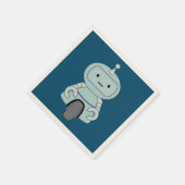 Illustratie van Cute Retro Robot Servetten (Hoek)