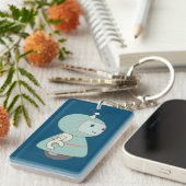 Illustratie van Cute Retro Robot Sleutelhanger (Voorkant Rechts)