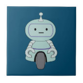 Illustratie van Cute Retro Robot Tegeltje (Voorkant)