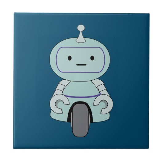 Illustratie van Cute Retro Robot Tegeltje (Voorkant)