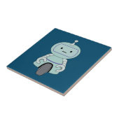 Illustratie van Cute Retro Robot Tegeltje (Zijkant)