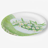 Illustratie van Daisy en Dandelion Spring Salad Papieren Bordje (Gekanteld)