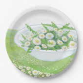 Illustratie van Daisy en Dandelion Spring Salad Papieren Bordje (Voorkant)