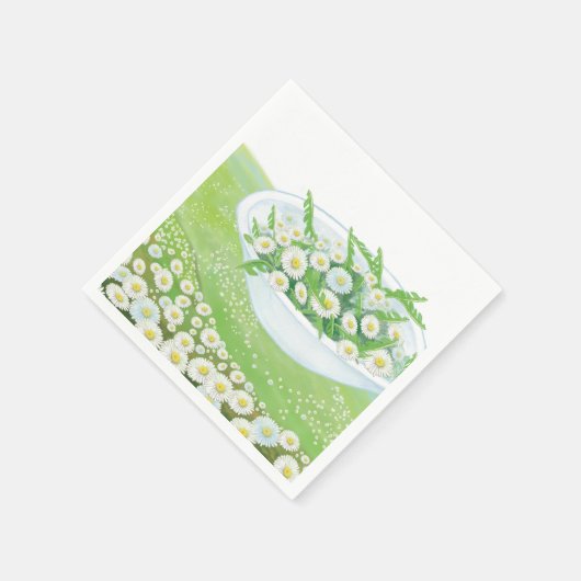Illustratie van Daisy en Dandelion Spring Salad Servet (Hoek)