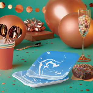 Illustratie van damessport papieren bordje