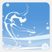 Illustratie van damessport vierkante sticker (Voorkant)