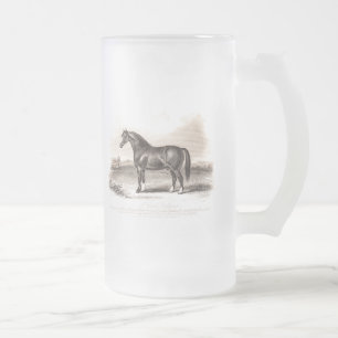 illustratie van de 1800s Cart Stallion Horse Matglas Bierpul
