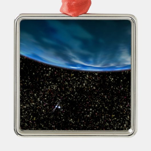 Illustratie van de Aarde-horizon Metalen Ornament (Voorkant)