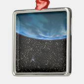 Illustratie van de Aarde-horizon Metalen Ornament (Links)