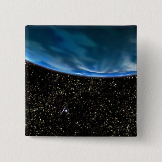 Illustratie van de Aarde-horizon Vierkante Button 5,1 Cm (Voorkant)