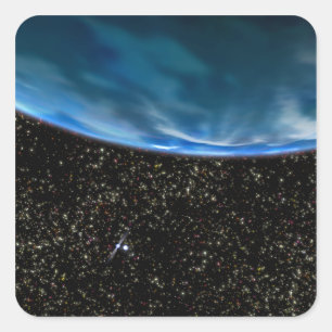 Illustratie van de Aarde-horizon Vierkante Sticker