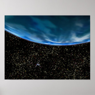 Illustratie van de aardhorizon poster