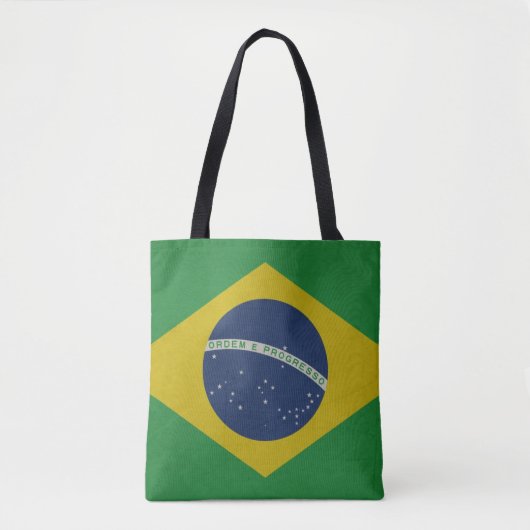 Illustratie van de abstracte vlag van Brazilië Tote Bag (Voorkant)