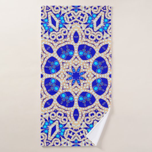 Illustratie van de achtergrond met edelstenen badhanddoek (Badhanddoek)