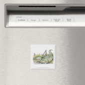 Illustratie van de alligator aan de wal magneet (Insitu (Vaatwasser))