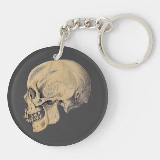 illustratie van de anatomie van de schedel sleutelhanger (Achterkant)