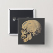  illustratie van de anatomie van de schedel vierkante button 5,1 cm (Voorkant /achterkant)