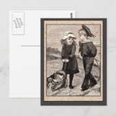 Illustratie van de Antiek primer van het kind Briefkaart (Voorkant / Achterkant)