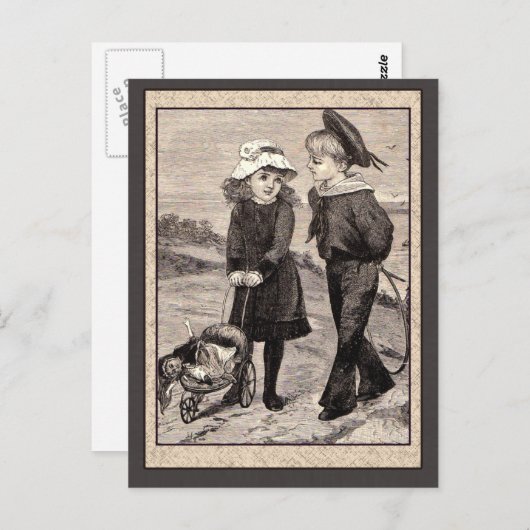 Illustratie van de Antiek primer van het kind Briefkaart (Voorkant / Achterkant)