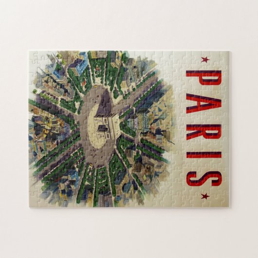 Illustratie van de  Arc de Triomphe Paris Legpuzzel (Horizontaal)