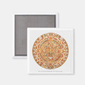 Illustratie van de Aztec-zonnsteen Magneet (Voorkant / Achterkant)