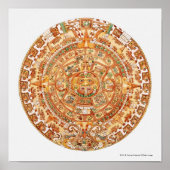 Illustratie van de Aztec-zonnsteen Poster (Voorkant)