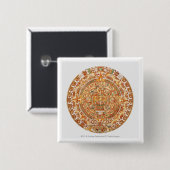 Illustratie van de Aztec-zonnsteen Vierkante Button 5,1 Cm (Voorkant /achterkant)