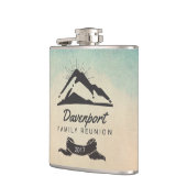 Illustratie van de berg met Sun Rays Family Reunio Heupfles (Links)