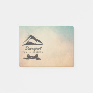 Illustratie van de berg met Sun Rays Family Reunio Post-it® Notes