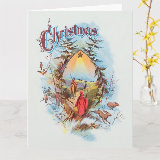 Illustratie van de Biblical Magi Holiday Kaart (Gele Bloem)