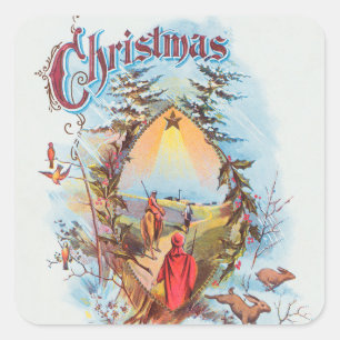 Illustratie van de Biblical Magi Holiday Vierkante Sticker