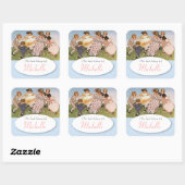  illustratie van de bladwijzer van kinderen vierkante sticker (Vel)