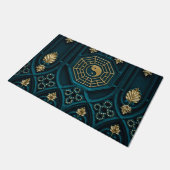 illustratie van de blauwe en bruine yin yang deurmat (Schuin)