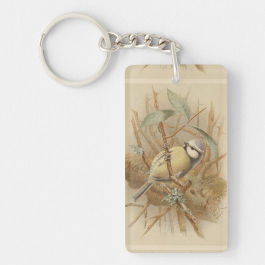  illustratie van de Bluetit Sleutelhanger (Voorkant)