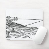 Illustratie van de brand in kanon muismat (Met muis)