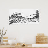 Illustratie van de brand in kanon poster (Keuken)