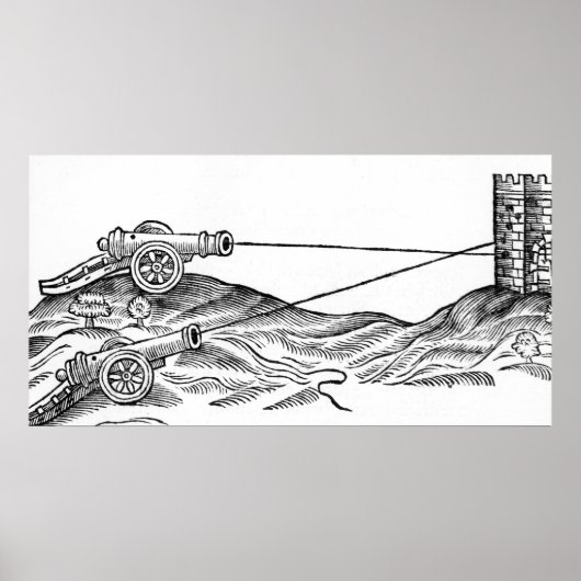 Illustratie van de brand in kanon poster (Voorkant)