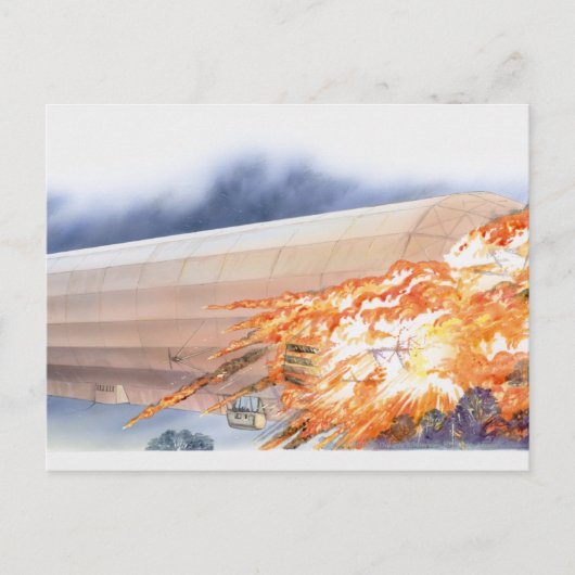 Illustratie van de brandwonden van Zeppelin Briefkaart (Voorkant)