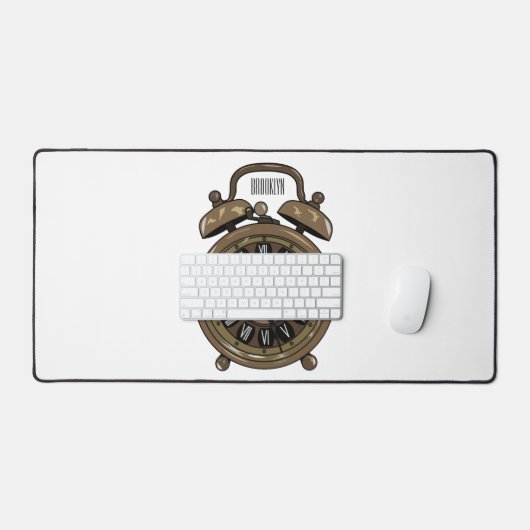 Illustratie van de cartoon van de wekker bureaumat (Keyboard & Muis)