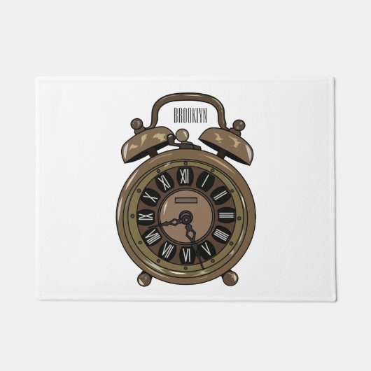 Illustratie van de cartoon van de wekker deurmat (Voorkant)