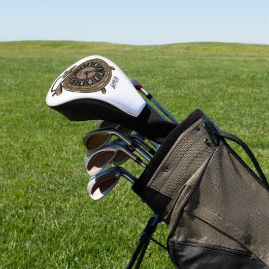 Illustratie van de cartoon van de wekker golfheadcover (Insitu)